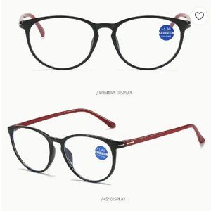 Unisex Round Reading Retro Glasses Anti-Blue Lightweight +2.50 Bicolor